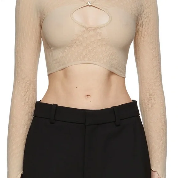 Poster Girl Taupe Semi-Sheer Mira top - Picture 3 of 4